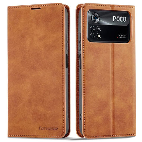 FORWENW for Xiaomi Poco X4 Pro 5G Fantasy Series Skin-touch PU Leather + TPU Well-protected Stand Wallet Style Anti-drop Cell Phone Case