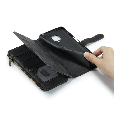 For Xiaomi Redmi Note 9 Pro / Note 9 Pro Max / Note 9S Phone Cases with Strap CASEME C30 Zipper Multiple Card Holder PU Leather Cover