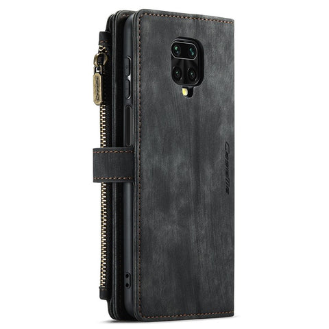 For Xiaomi Redmi Note 9 Pro / Note 9 Pro Max / Note 9S Phone Cases with Strap CASEME C30 Zipper Multiple Card Holder PU Leather Cover