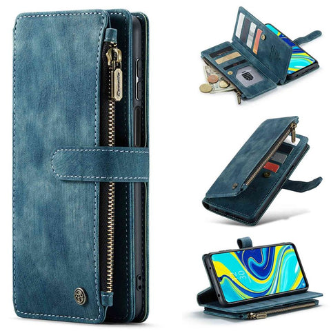 For Xiaomi Redmi Note 9 Pro / Note 9 Pro Max / Note 9S Phone Cases with Strap CASEME C30 Zipper Multiple Card Holder PU Leather Cover