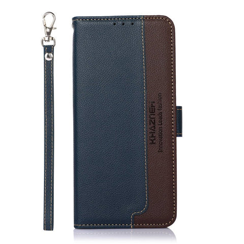 KHAZNEH for Xiaomi Redmi Note 11E 5G / Redmi 10 5G / Redmi 10 Prime+ 5G Wallet Style RFID Blocking Stand Phone Case Litchi Texture Leather Anti-shock Flip Shell with Strap