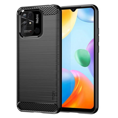 MOFI JK TPU Series-1 for Xiaomi Redmi 10C 4G Carbon Fiber Texture Brushed Case Drop-Proof Soft TPU Shell Back Cover