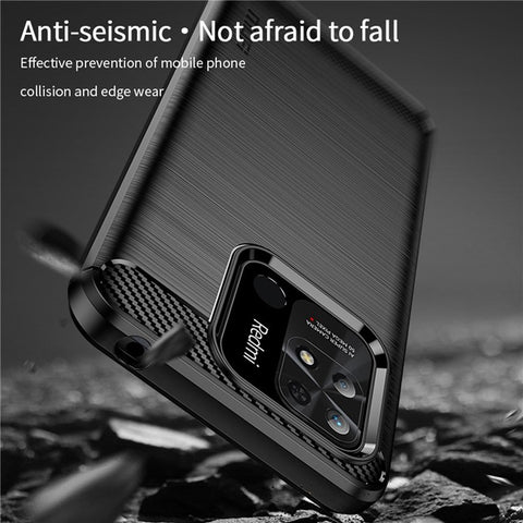MOFI JK TPU Series-1 for Xiaomi Redmi 10C 4G Carbon Fiber Texture Brushed Case Drop-Proof Soft TPU Shell Back Cover