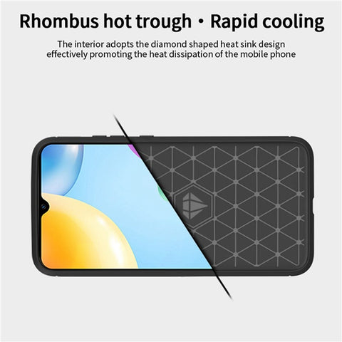 MOFI JK TPU Series-1 for Xiaomi Redmi 10C 4G Carbon Fiber Texture Brushed Case Drop-Proof Soft TPU Shell Back Cover