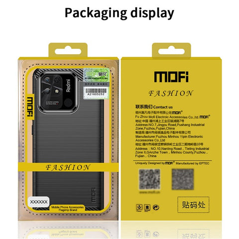 MOFI JK TPU Series-1 for Xiaomi Redmi 10C 4G Carbon Fiber Texture Brushed Case Drop-Proof Soft TPU Shell Back Cover