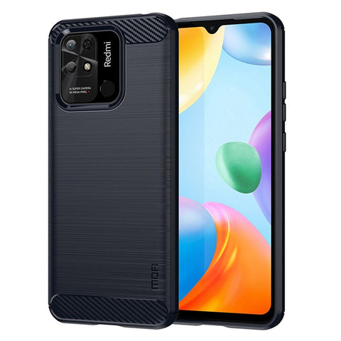 MOFI JK TPU Series-1 for Xiaomi Redmi 10C 4G Carbon Fiber Texture Brushed Case Drop-Proof Soft TPU Shell Back Cover