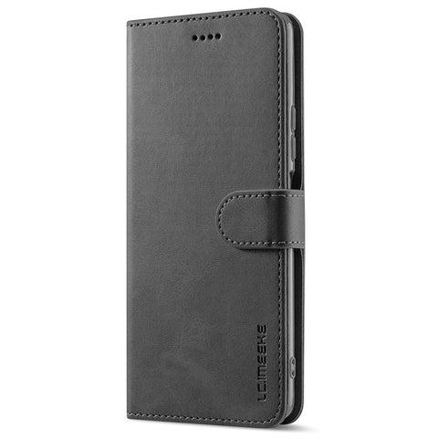 LC.IMEEKE for Xiaomi 12/12X/12S 5G Textured Wallet PU Leather Flip Folio Stand Case Mobile Phone Case Cover