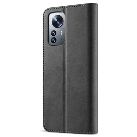 LC.IMEEKE for Xiaomi 12/12X/12S 5G Textured Wallet PU Leather Flip Folio Stand Case Mobile Phone Case Cover