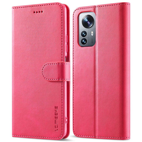 LC.IMEEKE for Xiaomi 12/12X/12S 5G Textured Wallet PU Leather Flip Folio Stand Case Mobile Phone Case Cover