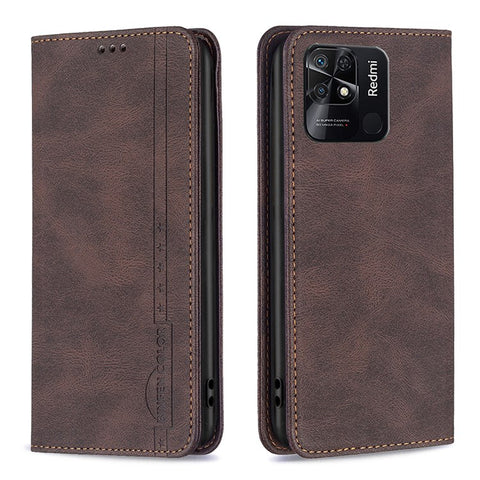 BINFEN COLOR For Xiaomi Redmi 10C 4G Leather Case Mobile Cover Stand with RFID Blocking Card Holder