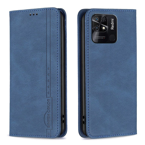 BINFEN COLOR For Xiaomi Redmi 10C 4G Leather Case Mobile Cover Stand with RFID Blocking Card Holder