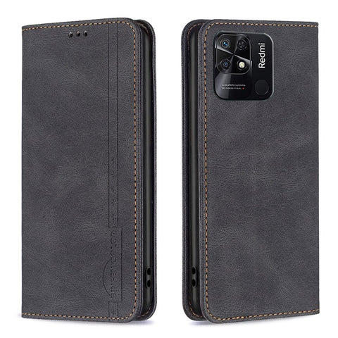 BINFEN COLOR For Xiaomi Redmi 10C 4G Leather Case Mobile Cover Stand with RFID Blocking Card Holder