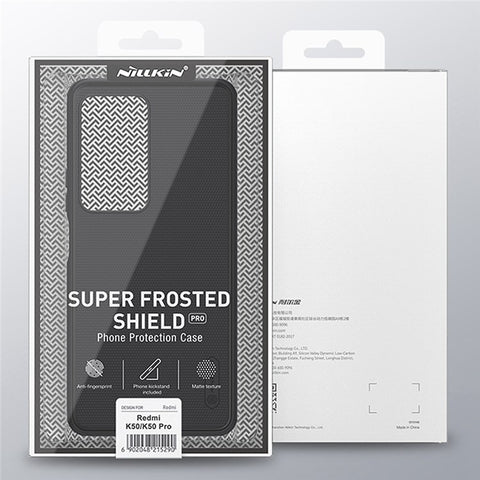 NILLKIN Super Frosted Shield Pro Matte Case for Xiaomi Redmi K50/Redmi K50 Pro, Fingerprint-free PC Back TPU Soft Frame Protective Phone Cover