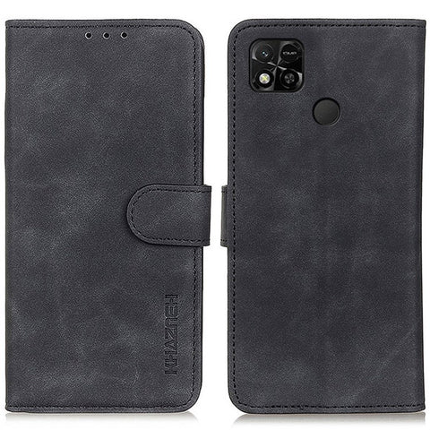 KHAZNEH Vintage Leather Wallet Case for Xiaomi Redmi 10A/Redmi 9C/9C NFC, Stand Function Magnetic Flip TPU Shockproof Folio Cover