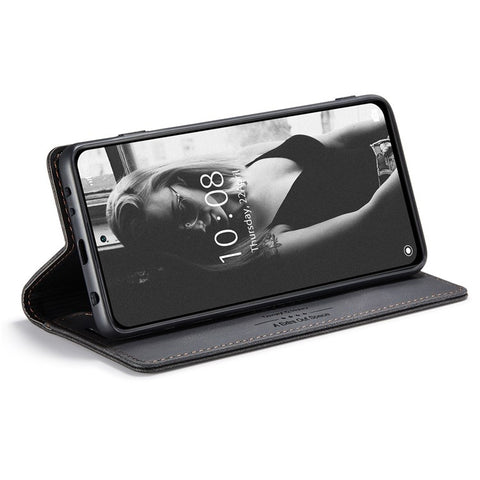 AUTSPACE A01 Series for Xiaomi Redmi Note 10 Pro 4G (India)/(Global)/Note 10 Pro Max Leather Case RFID Blocking Wallet Stand Flip Cover