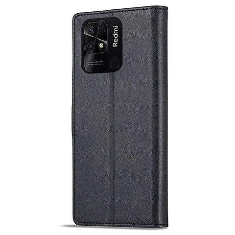 LC.IMEEKE For Xiaomi Redmi 10C 4G Protective Shell, Textured PU Leather Magnetic Clasp Phone Case with Wallet Stand