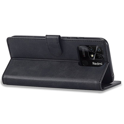 LC.IMEEKE For Xiaomi Redmi 10C 4G Protective Shell, Textured PU Leather Magnetic Clasp Phone Case with Wallet Stand
