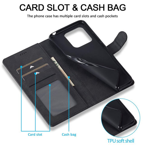 LC.IMEEKE For Xiaomi Redmi 10C 4G Protective Shell, Textured PU Leather Magnetic Clasp Phone Case with Wallet Stand