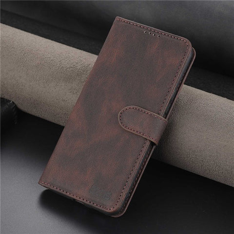 AZNS For Xiaomi Poco F4 5G / Redmi K40S 5G Wallet Style PU Leather Phone Case Anti-fall Magnetic Shell with Stand