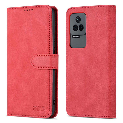 AZNS For Xiaomi Poco F4 5G / Redmi K40S 5G Wallet Style PU Leather Phone Case Anti-fall Magnetic Shell with Stand