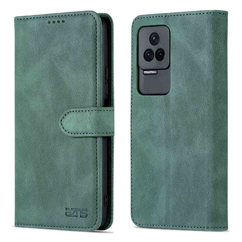 AZNS For Xiaomi Poco F4 5G / Redmi K40S 5G Wallet Style PU Leather Phone Case Anti-fall Magnetic Shell with Stand