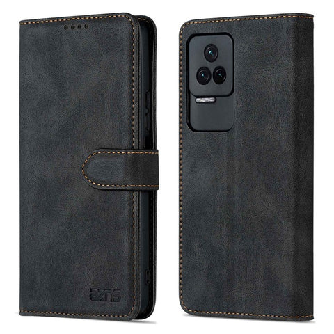 AZNS For Xiaomi Poco F4 5G / Redmi K40S 5G Wallet Style PU Leather Phone Case Anti-fall Magnetic Shell with Stand