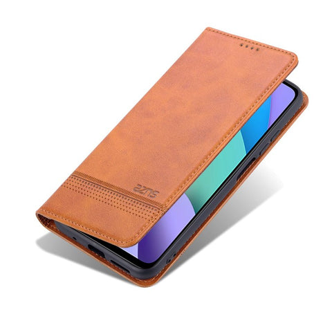 AZNS for Xiaomi Redmi 10C 4G Magnetic Absorption PU Leather Stand Flip Cover TPU Bumper Wallet Stand Shockproof Flip Case