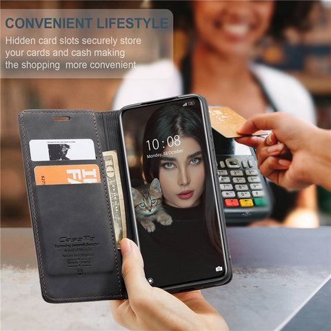 CASEME 013 Series Multifunction Mobile Phone Case Bag for Xiaomi 12 Pro 5G/12S Pro 5G/12 Pro (Dimensity) 5G Auto-absorbed PU Leather Wallet Foldable Stand Phone Cover