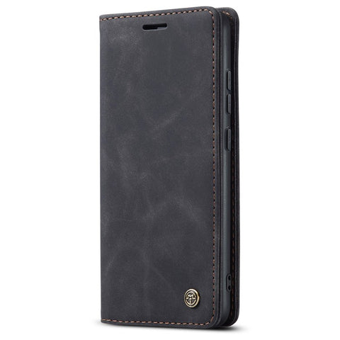 CASEME 013 Series Anti-scratch Phone Case Shell for Xiaomi 12 5G/12X 5G/12S 5G, Auto-absorbed PU Leather Wallet Foldable Stand Phone Cover