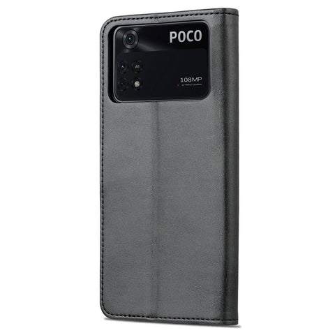 AZNS For Xiaomi Poco X4 Pro 5G PU Leather Wallet Flip Case Shockproof TPU Inner Shell Folio Stand View Bookstyle Cover