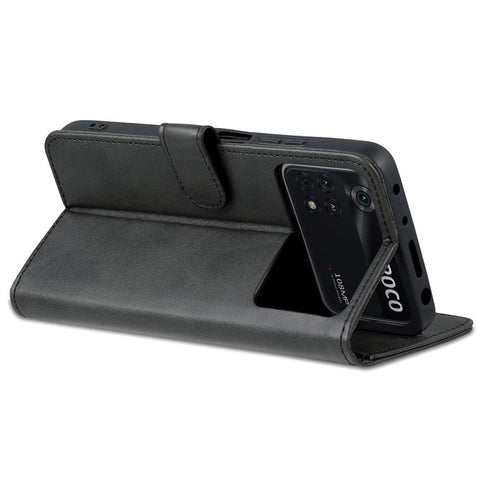 AZNS For Xiaomi Poco X4 Pro 5G PU Leather Wallet Flip Case Shockproof TPU Inner Shell Folio Stand View Bookstyle Cover