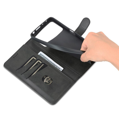 AZNS For Xiaomi Poco X4 Pro 5G PU Leather Wallet Flip Case Shockproof TPU Inner Shell Folio Stand View Bookstyle Cover