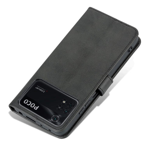 AZNS For Xiaomi Poco X4 Pro 5G PU Leather Wallet Flip Case Shockproof TPU Inner Shell Folio Stand View Bookstyle Cover