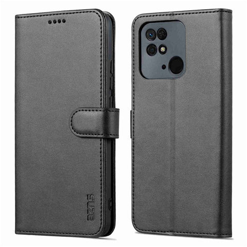 AZNS For Xiaomi Redmi 10C 4G PU Leather Cover TPU Inner Shell Wallet Stand Folio Flip Phone Cover