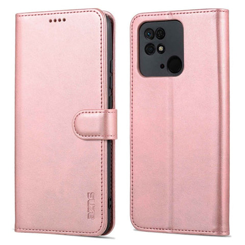 AZNS For Xiaomi Redmi 10C 4G PU Leather Cover TPU Inner Shell Wallet Stand Folio Flip Phone Cover