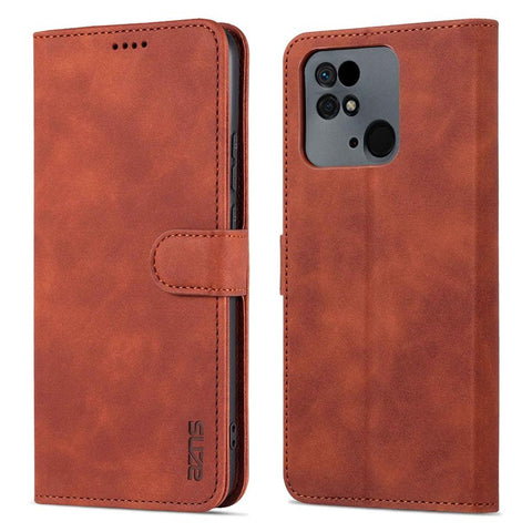 AZNS For Xiaomi Redmi 10C 4G PU Leather Cover TPU Inner Shell Wallet Stand Folio Flip Phone Cover