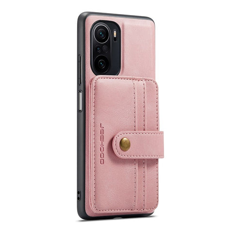 JEEHOOD For Xiaomi Redmi K40/K40 Pro/Mi 11i/Poco F3 Anti-Scratch Wallet Case Shockproof Phone Cover RFID Blocking Protector Support Wireless Charging