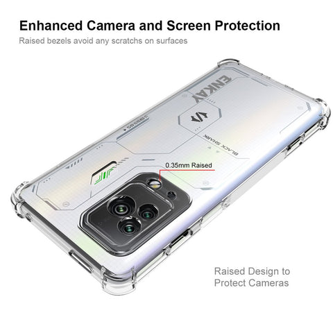 ENKAY HAT PRINCE For Xiaomi Black Shark 5 Pro Scratch Proof Thickened Corners Clear TPU Cover Phone Protective Case with Anti-slip Strip Edge