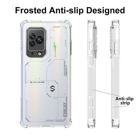 ENKAY HAT PRINCE For Xiaomi Black Shark 5 Pro Scratch Proof Thickened Corners Clear TPU Cover Phone Protective Case with Anti-slip Strip Edge