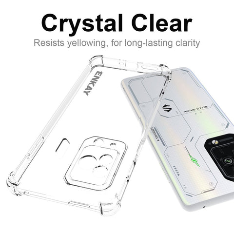 ENKAY HAT PRINCE For Xiaomi Black Shark 5 Pro Scratch Proof Thickened Corners Clear TPU Cover Phone Protective Case with Anti-slip Strip Edge