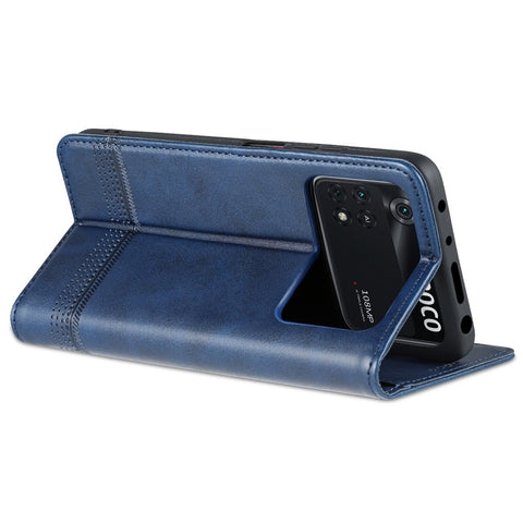 AZNS For Xiaomi Poco X4 Pro 5G PU Leather Magnetic Auto Closure Phone Case Full Protection Wallet Stand Flip Cover