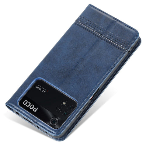 AZNS For Xiaomi Poco X4 Pro 5G PU Leather Magnetic Auto Closure Phone Case Full Protection Wallet Stand Flip Cover