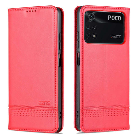 AZNS For Xiaomi Poco X4 Pro 5G PU Leather Magnetic Auto Closure Phone Case Full Protection Wallet Stand Flip Cover