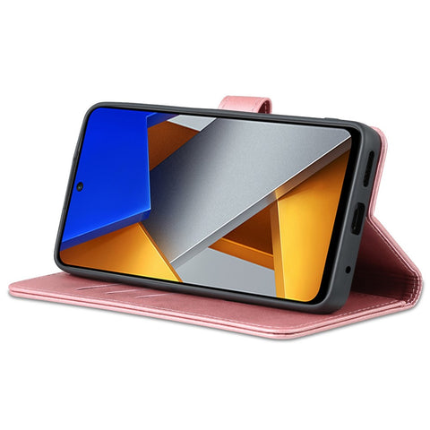 AZNS For Xiaomi Poco M4 Pro 4G PU Leather Wallet Case Adjustable Stand Magnetic Clasp Phone Cover