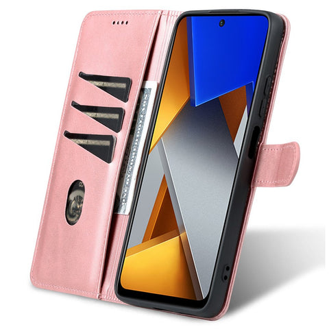 AZNS For Xiaomi Poco M4 Pro 4G PU Leather Wallet Case Adjustable Stand Magnetic Clasp Phone Cover