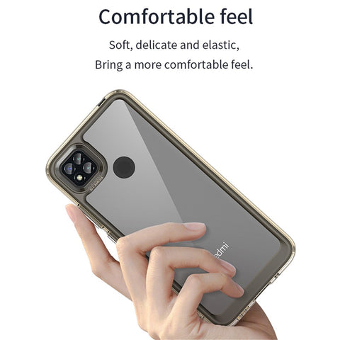 For Xiaomi Poco C3/Poco C31/Redmi 10A/9C/9C NFC/9 Activ/9 (India) Acrylic + TPU Phone Case Transparent Back Cover with Independent Buttons