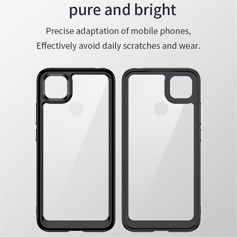 For Xiaomi Poco C3/Poco C31/Redmi 10A/9C/9C NFC/9 Activ/9 (India) Acrylic + TPU Phone Case Transparent Back Cover with Independent Buttons