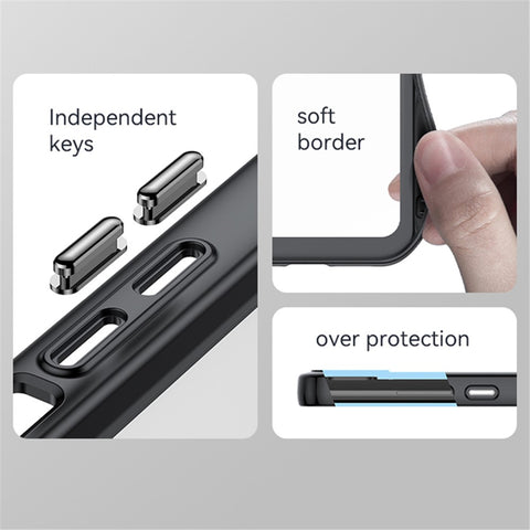 For Xiaomi Poco C3/Poco C31/Redmi 10A/9C/9C NFC/9 Activ/9 (India) Acrylic + TPU Phone Case Transparent Back Cover with Independent Buttons
