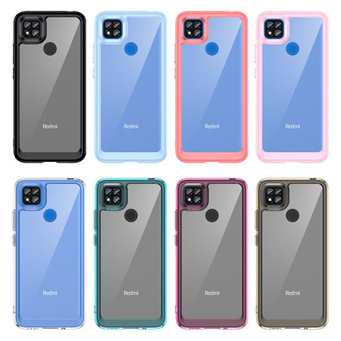 For Xiaomi Poco C3/Poco C31/Redmi 10A/9C/9C NFC/9 Activ/9 (India) Acrylic + TPU Phone Case Transparent Back Cover with Independent Buttons