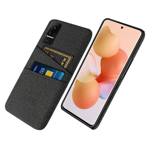 Cloth + PC Hard Phone Case for Xiaomi Civi 1S, Cloth Texture Dual Card Slots Drop-proof Cover